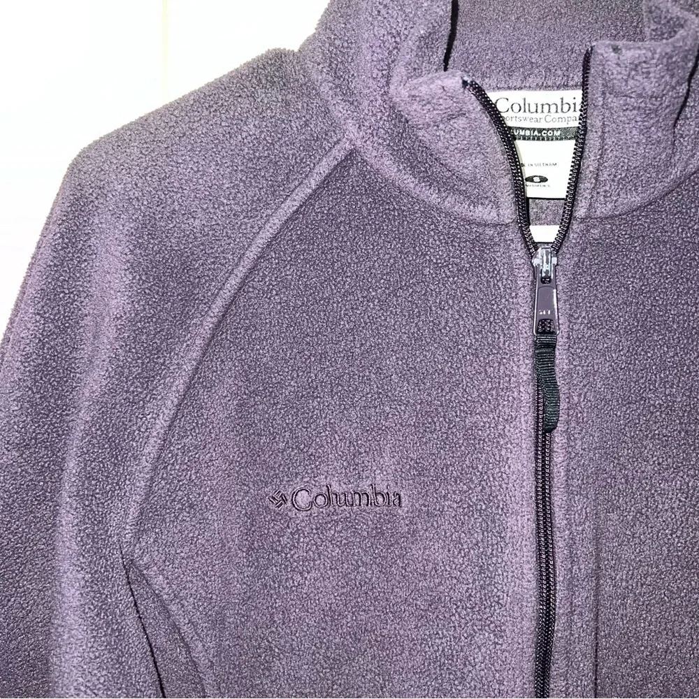 Columbia Small Purple Fleece Zip-Up Sweater